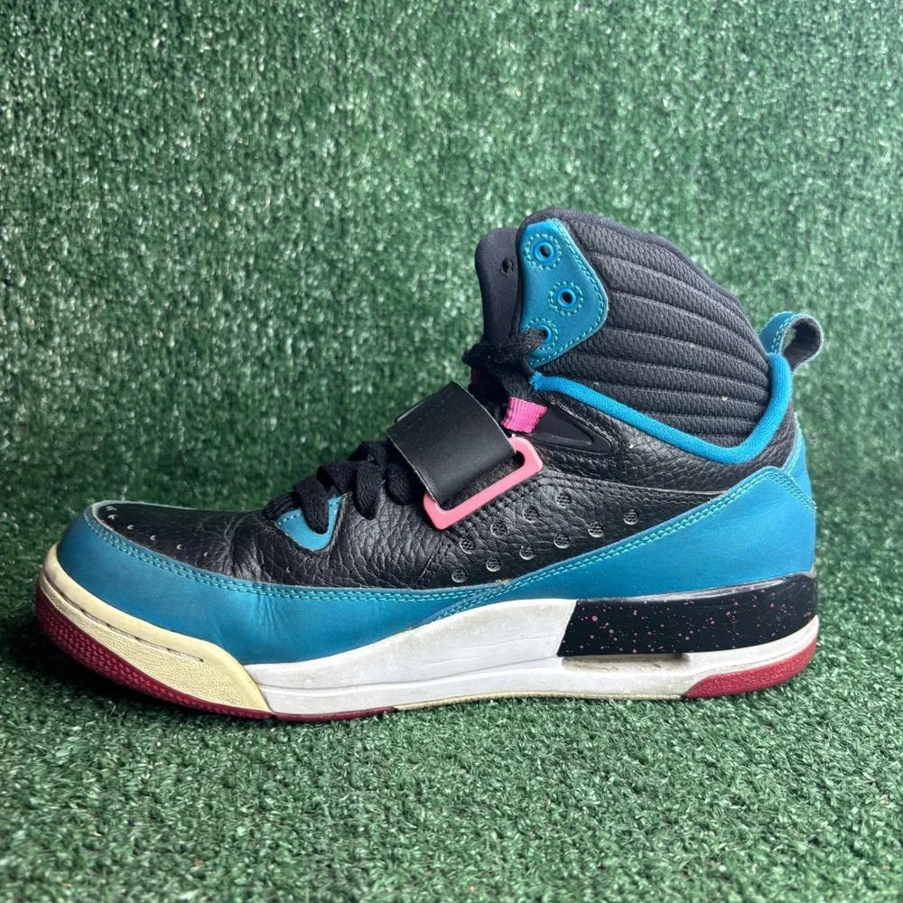 Jordan Flight 97 Remix South Beach High Top Basketball Shoes Black Teal Mens 8